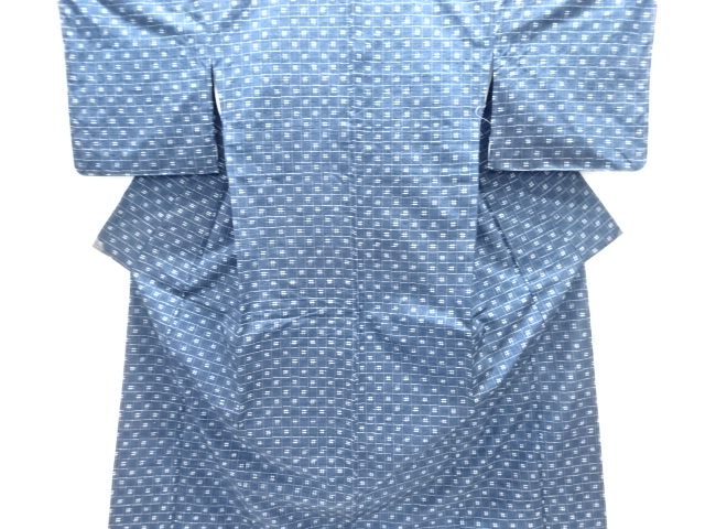 JAPANESE KIMONO / TSUMUGI / WOVEN IGATA PATTERN 